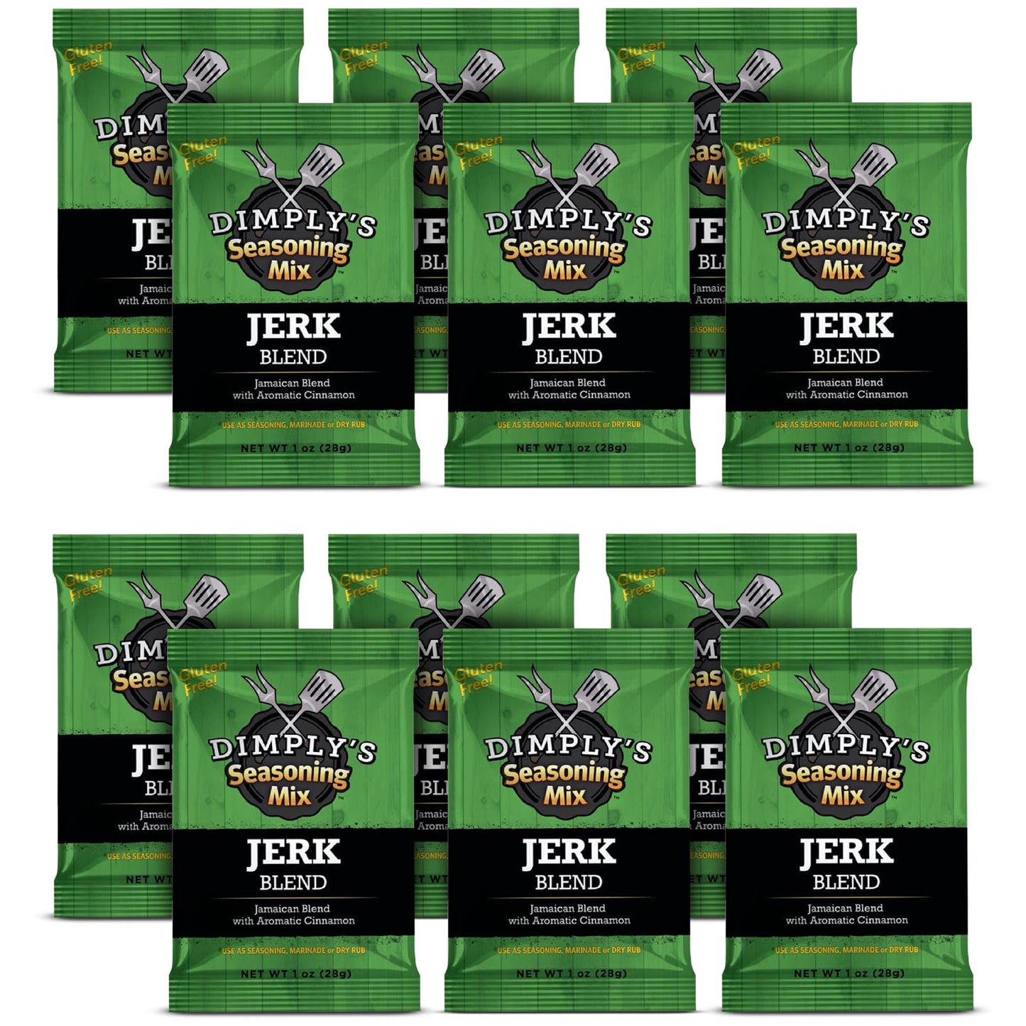 Dimply's Jamaican Jerk Seasoning Mix - Dry Rub and Marinade for Chicken, Meat, Vegetables, Tofu - Bold Caribbean Spice Blend - Vegan, Gluten Free, No