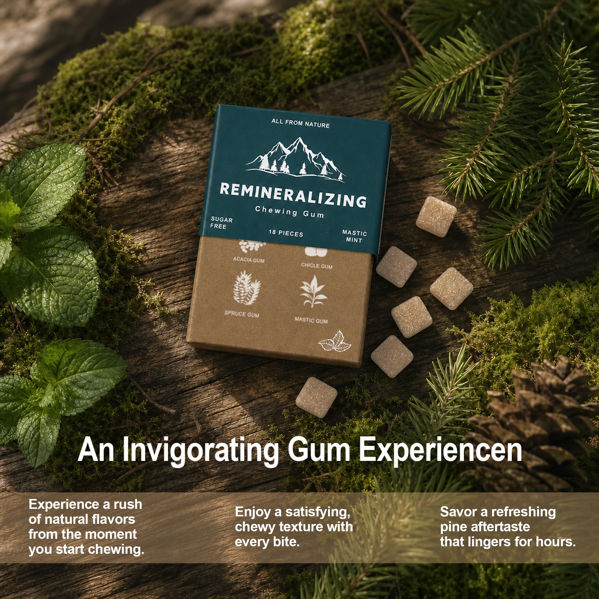 Remineralizing Chewing Gum - 2026 Sugar-Free Gum with Xylitol & Hydroxyapatite - Aspartame-Free, Sucralose-Free, Eco-Friendly - Fresh Mint - 2 Pack
