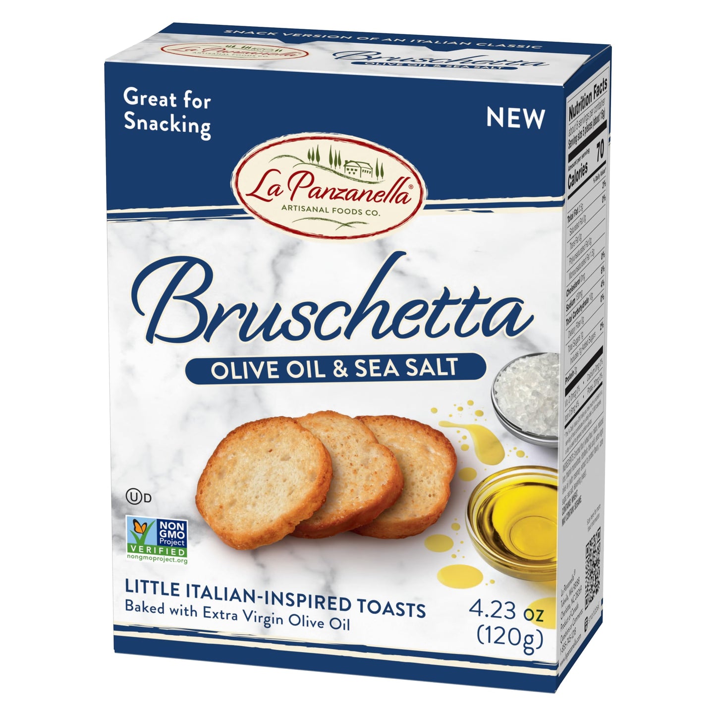 La Panzanella Olive Oil and Sea Salt Bruschetta Crackers - Italian-inspired Toasts, Made with Non-GMO Project Verified Ingredients, For Soups, Dips