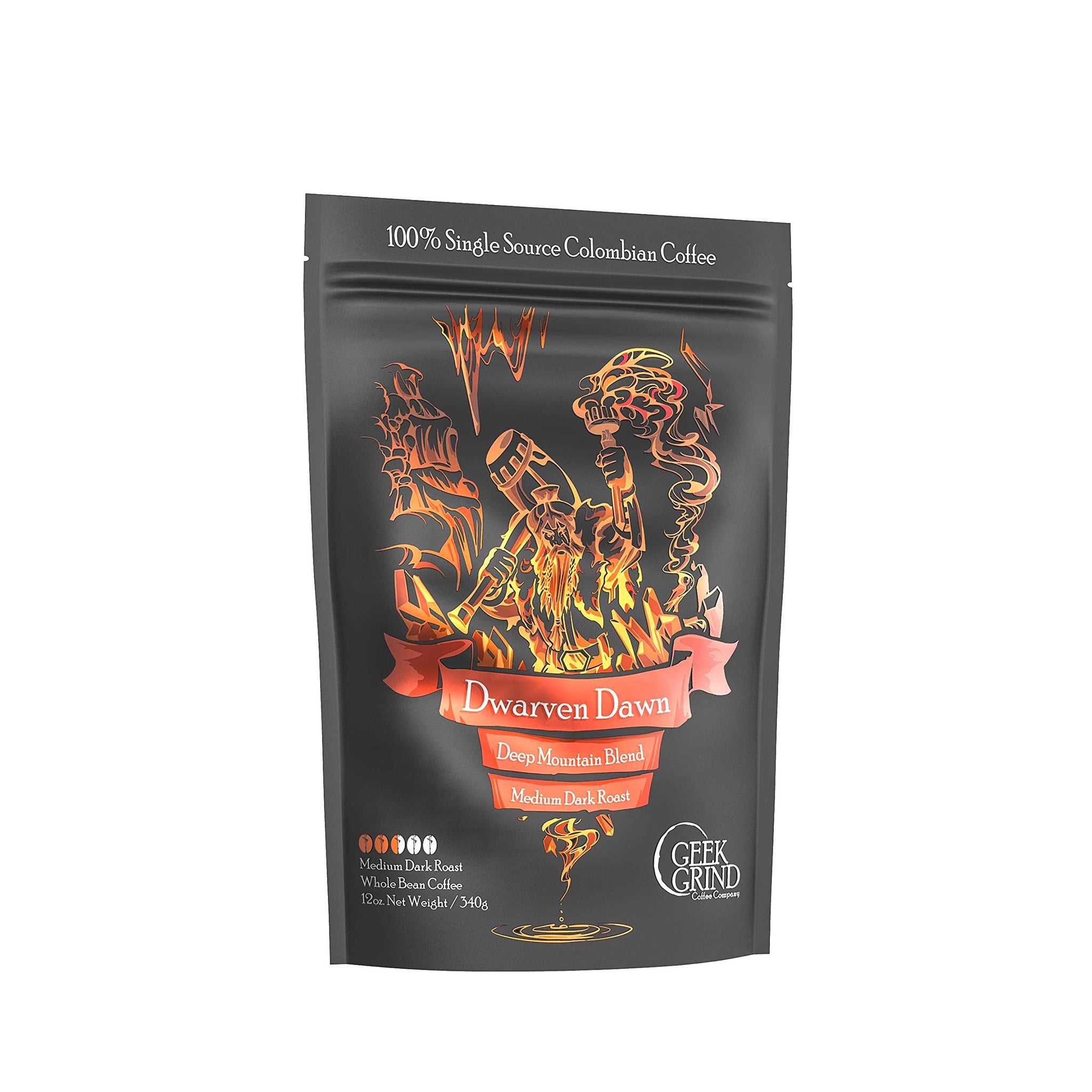 Geek Grind Dwarven Dawn Roast Whole Bean Coffee - 12oz Bag