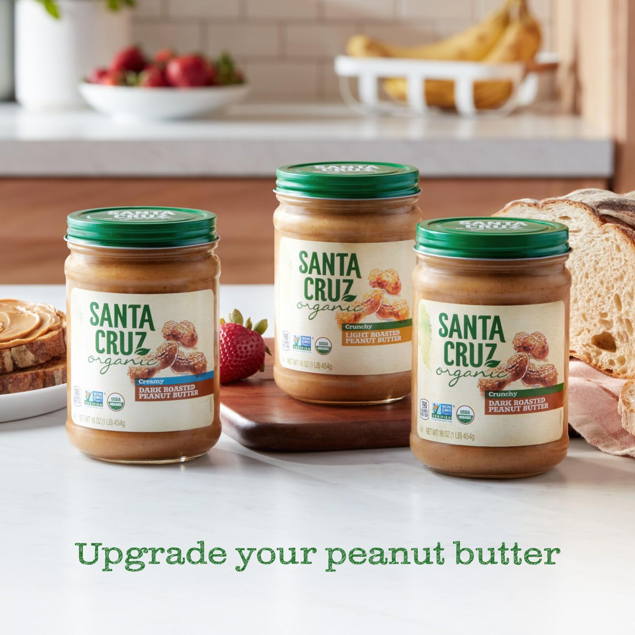 Santa Cruz Organic Organic Dark Roasted Crunchy Peanut Butter, 16 OZ