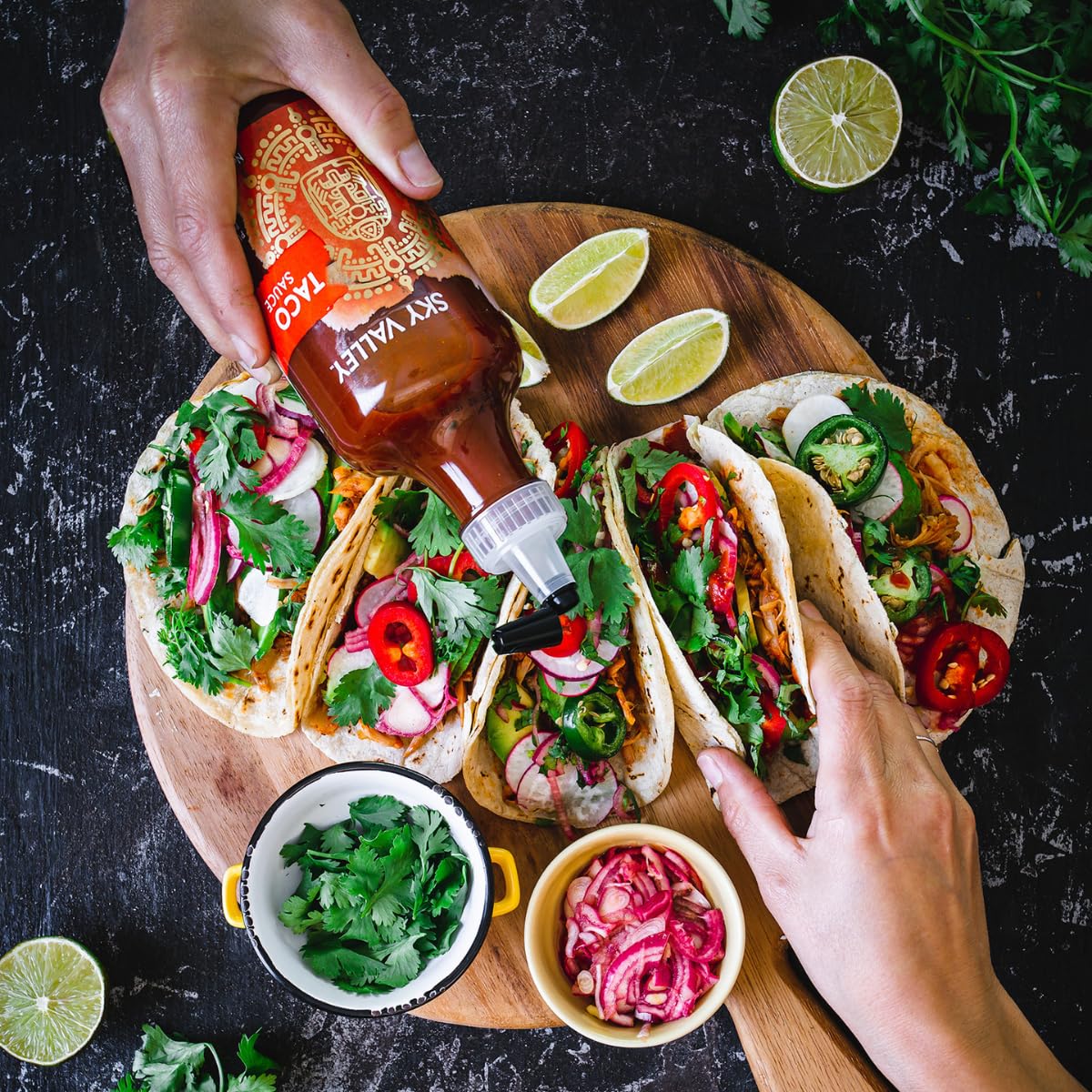 Sky Valley Taco Sauce - Medium heat, Taco Hot Sauce, Gluten Free, Vegan, Keto, Non-GMO, Verified, Made with Tomatoes, Cayenne Peppers and Traditional