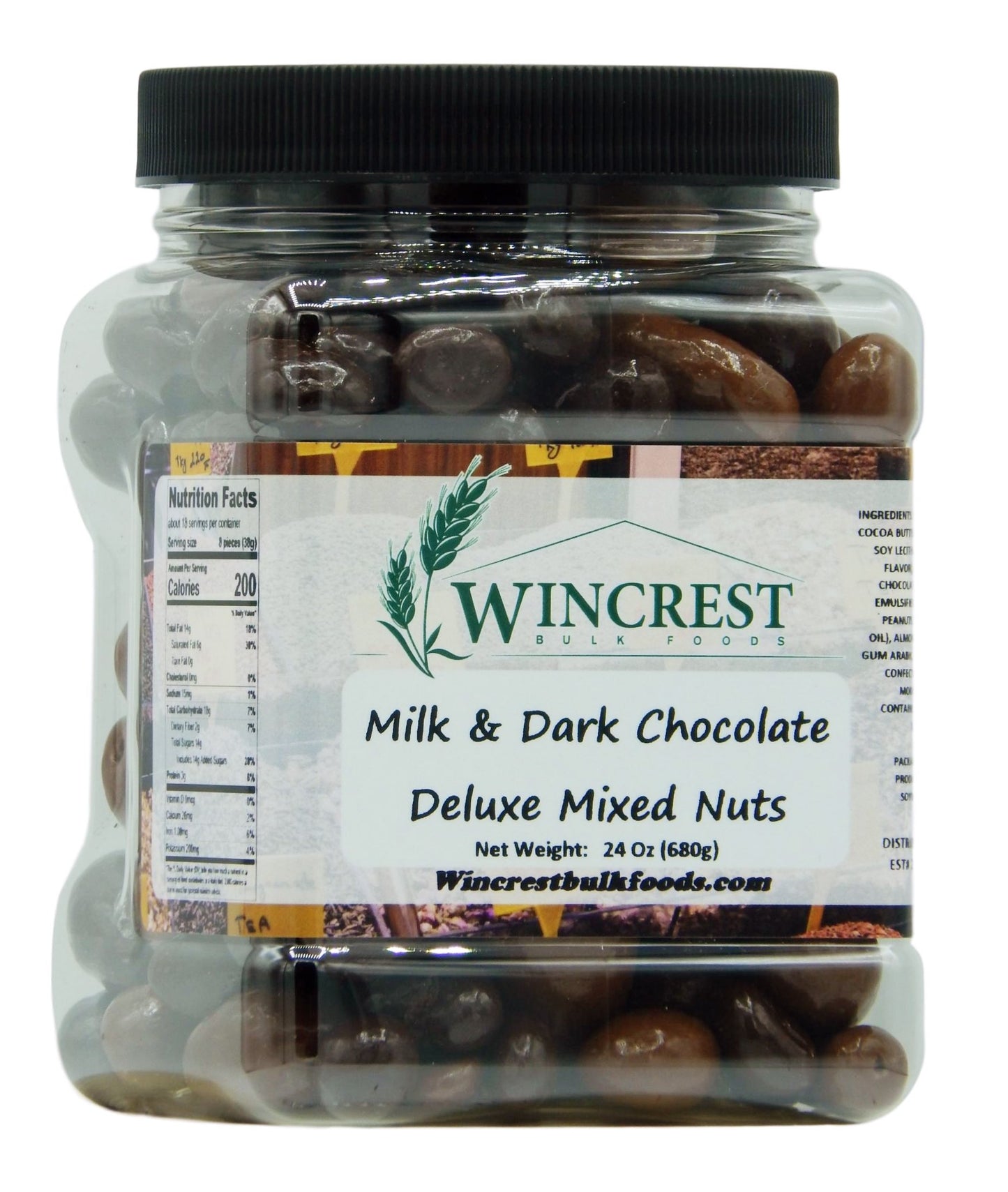 Milk & Dark Chocolate Deluxe Mixed Nuts - 1.5 Lb Tub