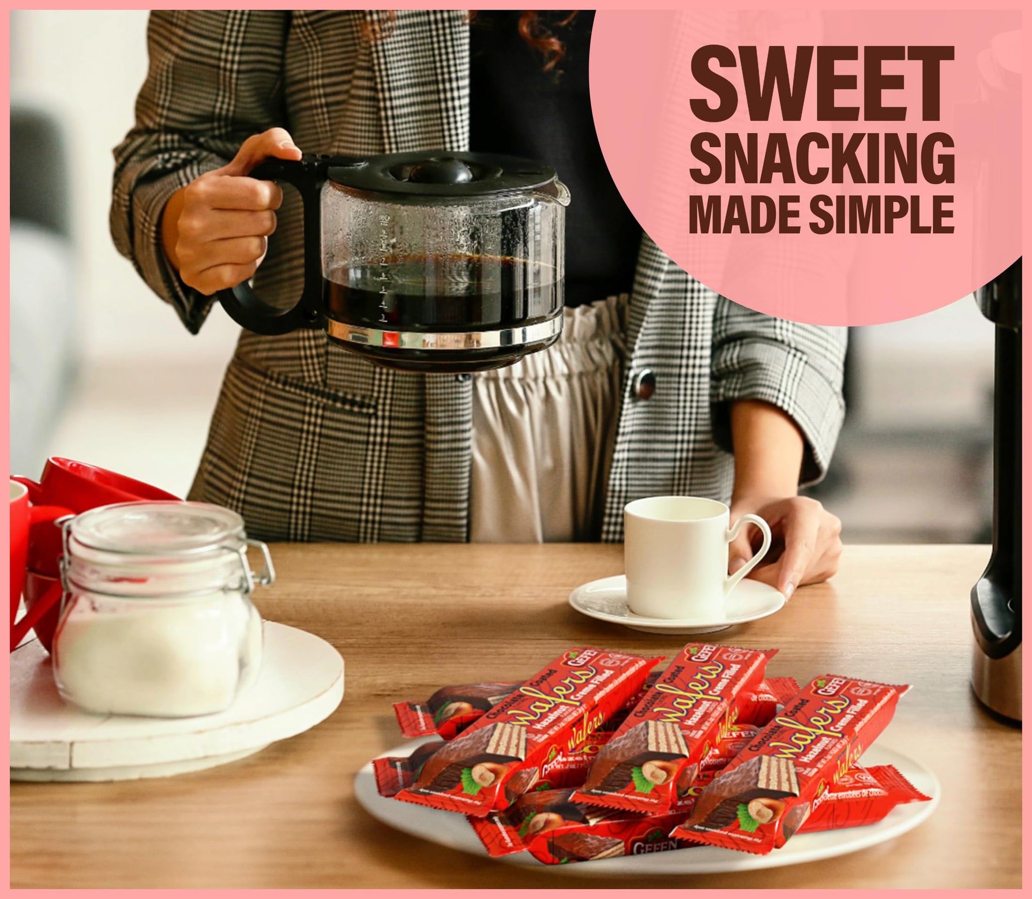 Gefen (40 Pack) Individually Wrapped Dairy Free Chocolate Coated Wafers Filled with Delicious Hazelnut Flavored Cream | Kosher | Lunch Box Friendly