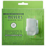MRS. MEYER'S CLEAN DAY Premium Scented Oil Diffuser Kit, Fresh Cut Grass, 1 warmer and .67 fl oz refill