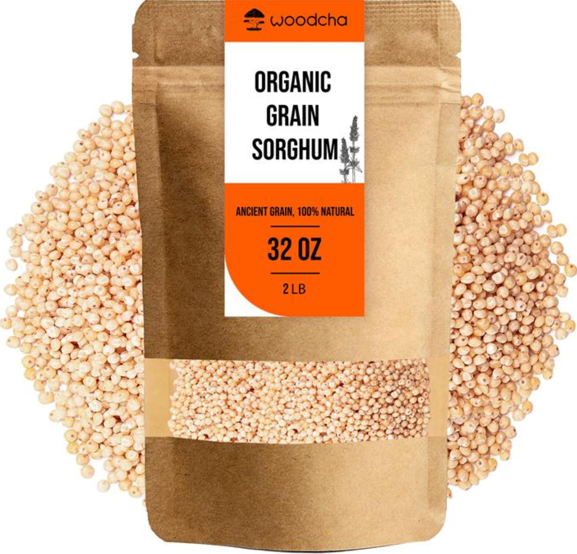 Organic Whole Grain Sorghum 2 lb - Gluten Free Ancient Grain | High Fiber, Plant-Based Protein | Better Than Rice & Quinoa | Stay Full Longer | Meal Prep, Grain Bowls, Healthy Cooking | Non-GMO, Vegan Bulk Grain