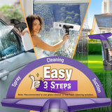 Window Vacuum Squeegee Cordless, 2000Pa Electric Window Cleaner with Power Blade, Vacuum Squeegee for Window Cleaning, Streak-Free Window Vacuum