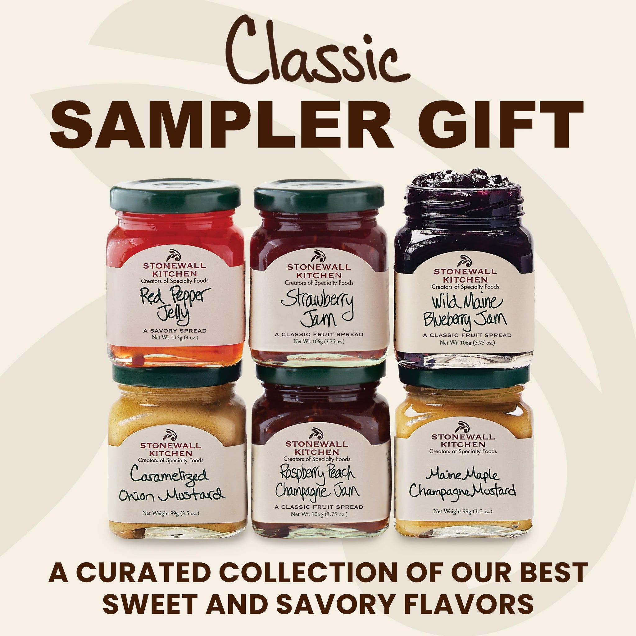 Stonewall Kitchen, Classic Sampler Collection, 6-Piece Jam and Condiment Gift Box