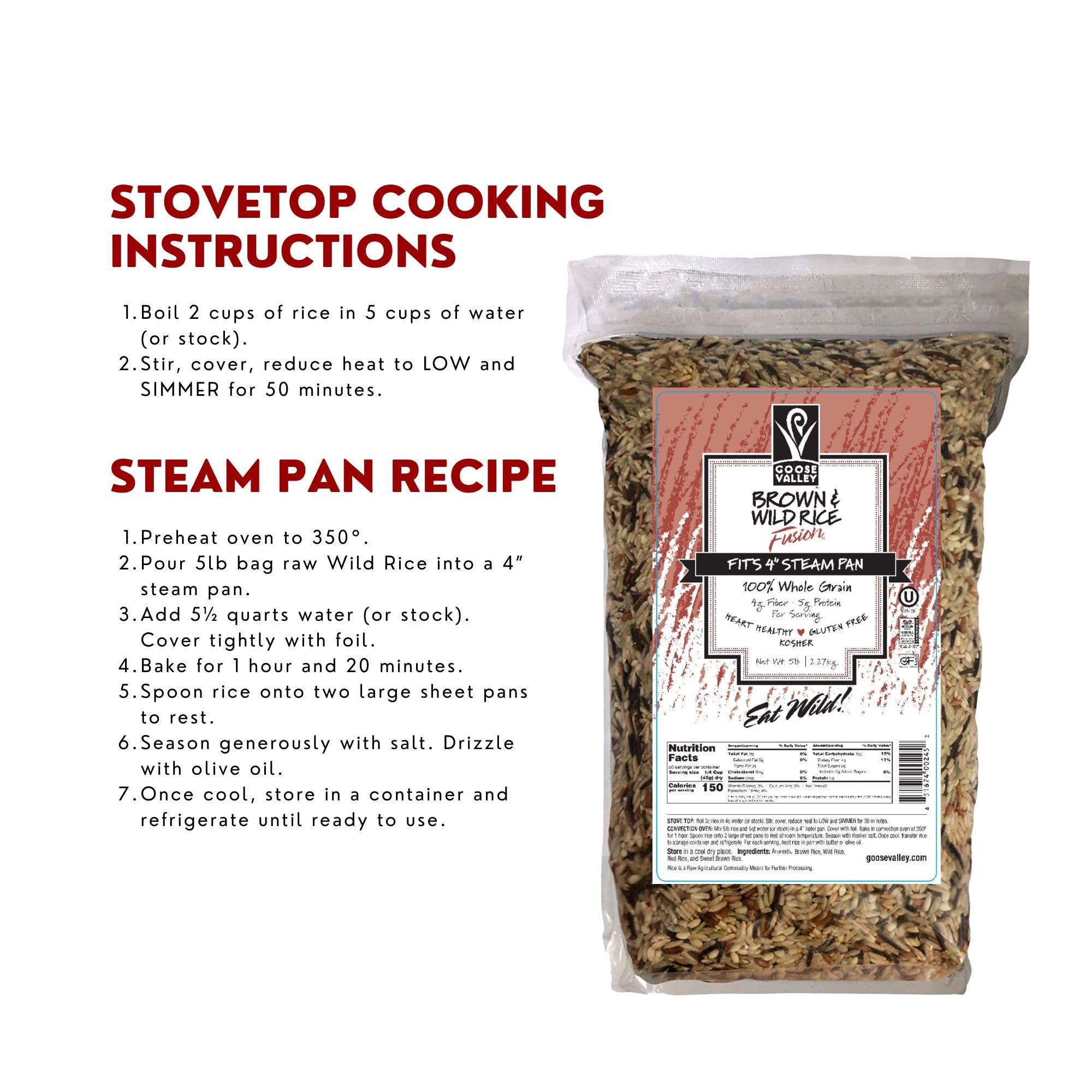 Goose Valley Brown and Wild Rice Fusion - Family Blend 5 lbs Pack of 2 - Variety of Vegan Friendly and Gluten-Free Rice