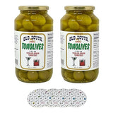 Old South Tomolives (2 Pack, 32 fl oz each) bundled with complementary 4-count Coasters | Ultimate Martini Garnish | Great Cocktail Snack