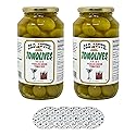 Old South Tomolives (2 Pack, 32 fl oz each) bundled with complementary 4-count Coasters | Ultimate Martini Garnish | Great Cocktail Snack