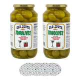 Old South Tomolives (2 Pack, 32 fl oz each) bundled with complementary 4-count Coasters | Ultimate Martini Garnish | Great Cocktail Snack