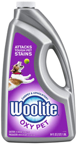 Woolite OXY PET Carpet & Upholstery Cleaning Solution, for use in leading upright carpet cleaners, 60oz, Removes tough pet messes