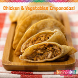 MasPanadas Chicken & Vegetable Empanadas, 7.5 oz. - Nutrient, Wholesome Ingredients, Premium Chicken Thigh Meat - Ready in Minutes - Authentic Hand