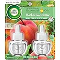 Air Wick Plug in Scented Oil Refill, 2 ct, Fresh Peach and Sweet Nectar, Air Freshener, Essential Oils, Spring Collection