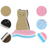 8 Pieces Kitchen Scrub Sponges Cat Fish Cleaning Sponge Dishwashing Scrubber Non-Scratch Multi-Use Sponges for Dishes Pots Pans Sinks