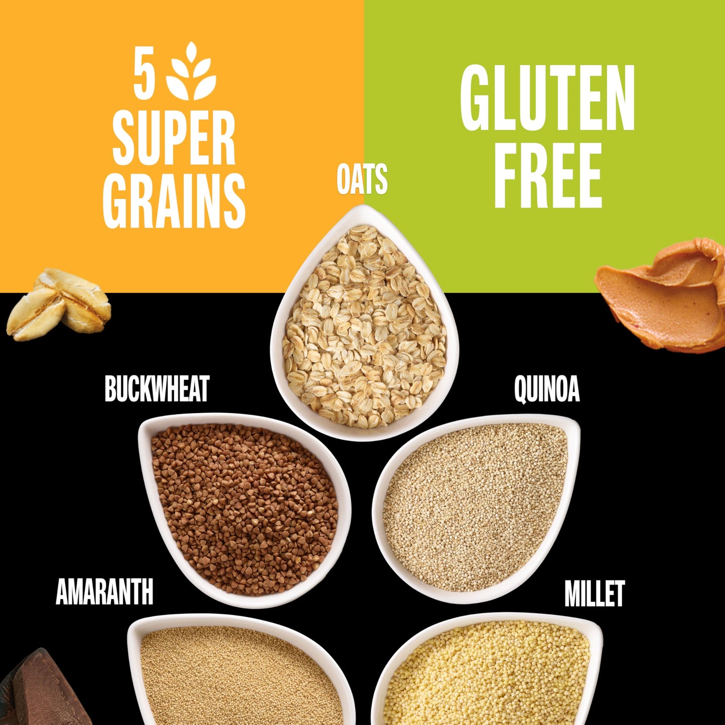 KIND Healthy Grains Energy Bars, Peanut Butter Dark Chocolate, Gluten Free, Healthy Snacks, 18g Whole Grains, 5 Count