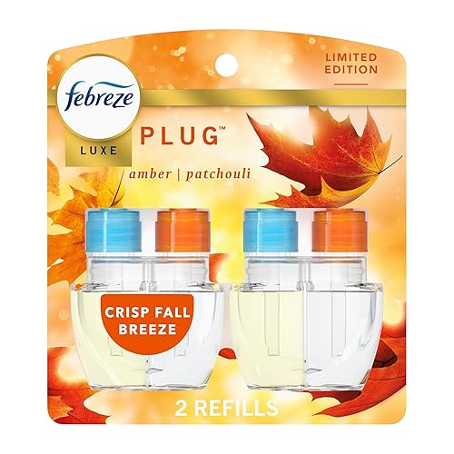 Febreze Plug In Air Freshener, Odor-Fighting Scented Oil Refill, Air Fresheners for Home and Bathroom and Kitchen, Long Lasting for Strong Odors