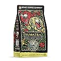 Bones Coffee Company Sumatra Single-Origin, Dark Chocolate, Smoky Earthy Notes, Whole Coffee Beans, Low Acid Darl Roast Arabica Beans Flavored Coffee