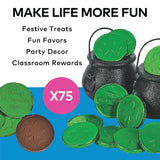 Fun Express Chocolate Coins Bulk Pack - 1 Pound Green Foil Wrapped Gold Coin Candy for St Patrick's Day Parties | Individually Wrapped Milk Chocolate