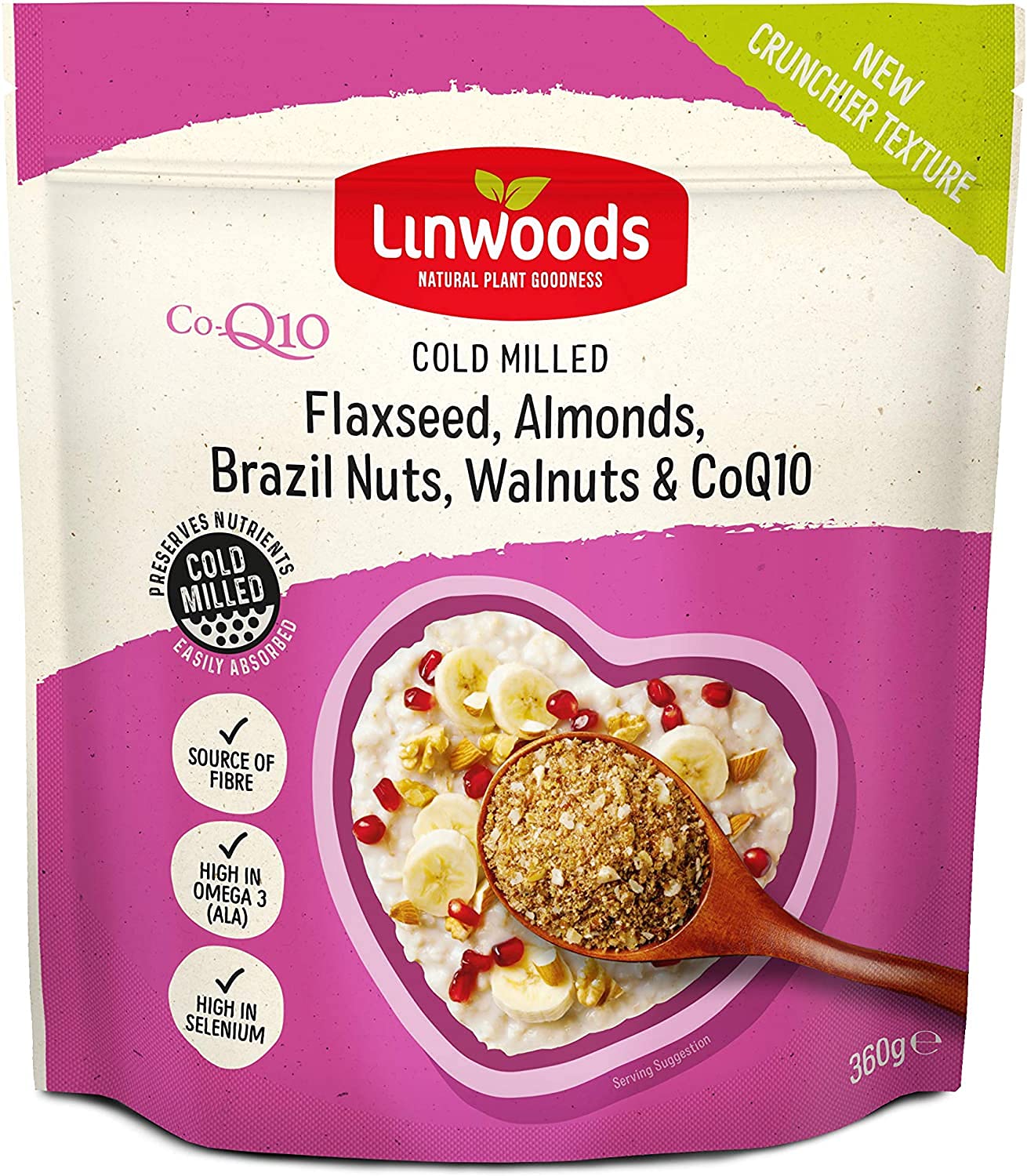 Linwoods Organic Flaxseed, Almonds, Brazil Nuts, Walnuts, Coenzymeq10 Pack Of 2