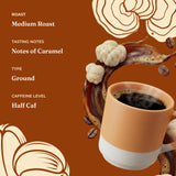 FOUR SIGMATIC Organic Focus Half Caf Ground Coffee, 10 OZ