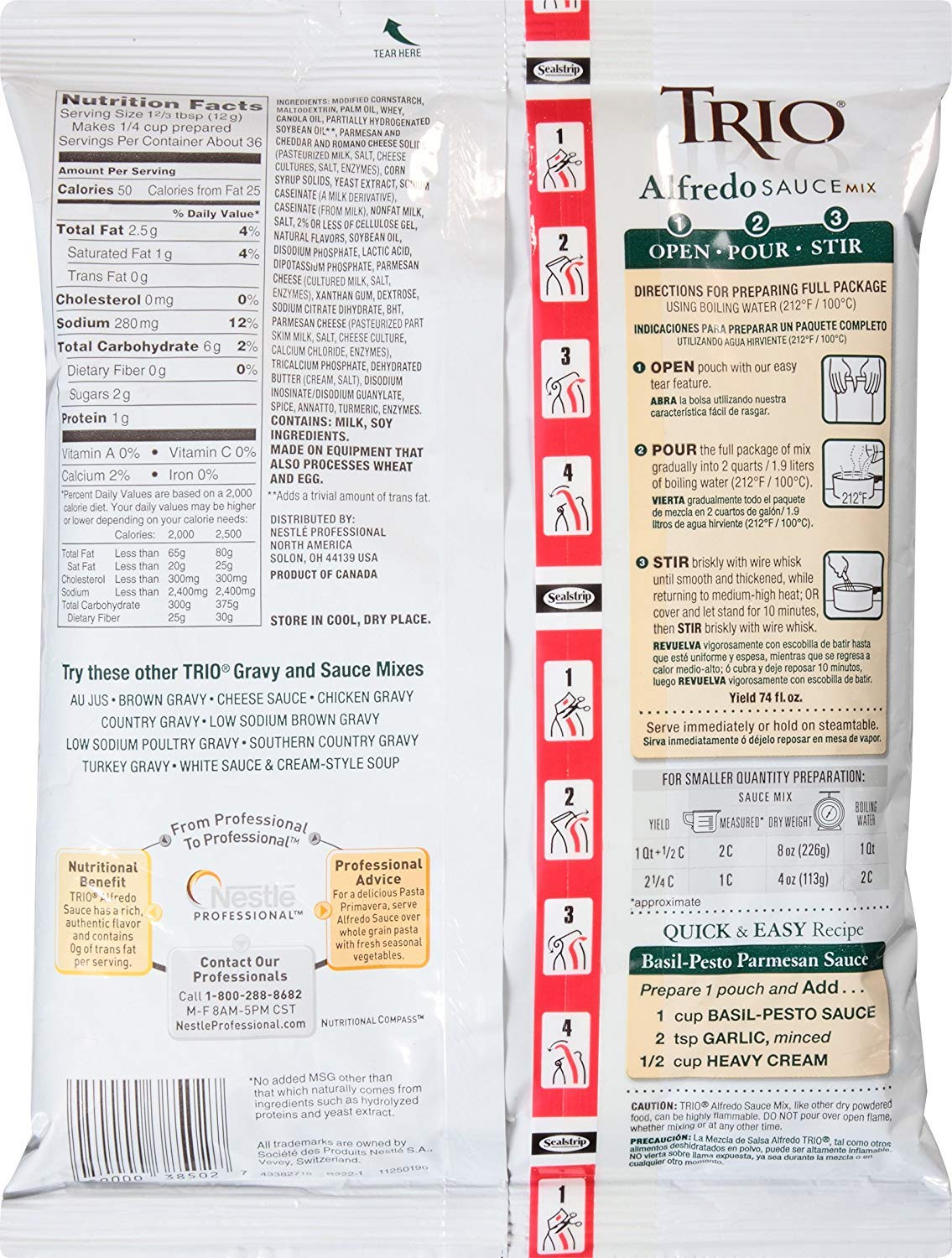 Trio Alfredo Sauce Mix, 16-Ounce Units (Pack of 4) by Trio