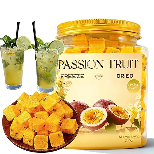 Freeze-Dried Passion Fruit - 7.76oz (220g) Airtight Can | Tangy & Sweet Crunchy Snack. Perfect for Smoothies, Baking, Cocktail Mixology, and Tea