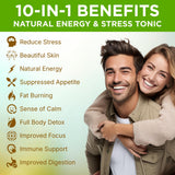 Nzuri Vida All-Natural Energy & Stress Support Tonic 10-in-1 Total Body Restoration Drink with Acai Berry, Cupuacu & Yerba Mate. Smooth Energy, Calm