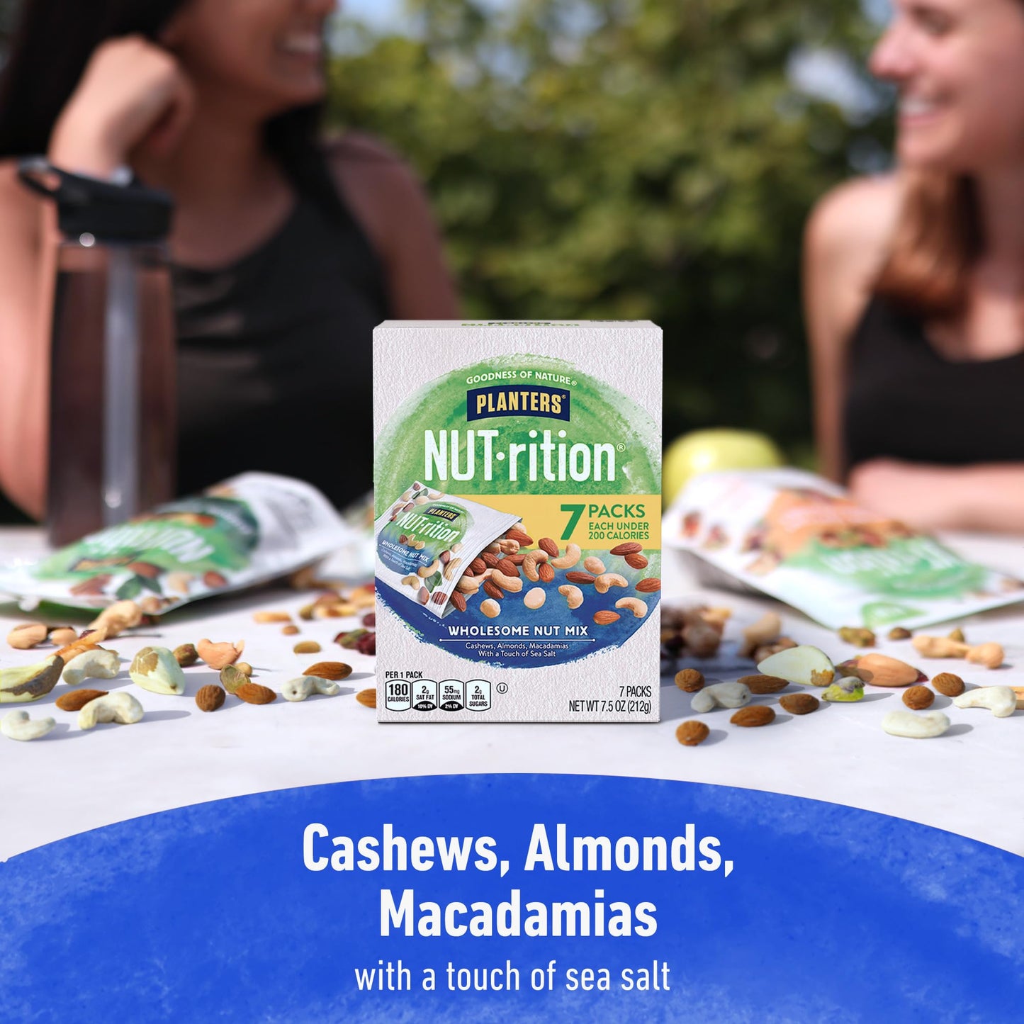 PLANTERS NUT-rition Wholesome Nut Mix, 7.5 oz Box (Contains 7 Individual Pouches) - Cashews, Almonds and Macadamias Snack Mix - No Artificial Flavors