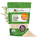 Kevala Organic Sesame Flour - 50% Protein Flour Made with Non GMO Sesame Seeds, With Mild Sesame Flavor, Vegan Protein Source, For Making Bread