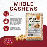 Spicy World Raw Cashews Whole 2 Pound (32oz) - Non-GMO, Unsalted, Natural & Pure Whole Cashews - Great for Pesto, Salads, Baking, Roasting & Cooking
