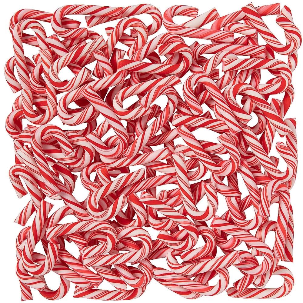 Mini Candy Canes(100 Count -Mini Candy Canes) Peppermint Individual wrapped candies) Bulk| Red & White Stripes |Christmas Candy, Santa Parade,Chrismas