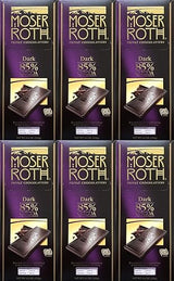 Boxed 6 Pack ~ 85% Cocoa Dark Chocolate ~ Moser Roth Fine German Chocolate Bar (s) ~ With Bonus Sample!