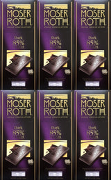 Boxed 6 Pack ~ 85% Cocoa Dark Chocolate ~ Moser Roth Fine German Chocolate Bar (s) ~ With Bonus Sample!