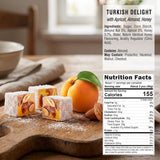 Hazer Baba Turkish Delight Candy with Apricot, Almond & Honey, Gourmet Snack Box, Traditional, Turkish Lokum, Unique Sweets, Loukumi, Delicias Turcas