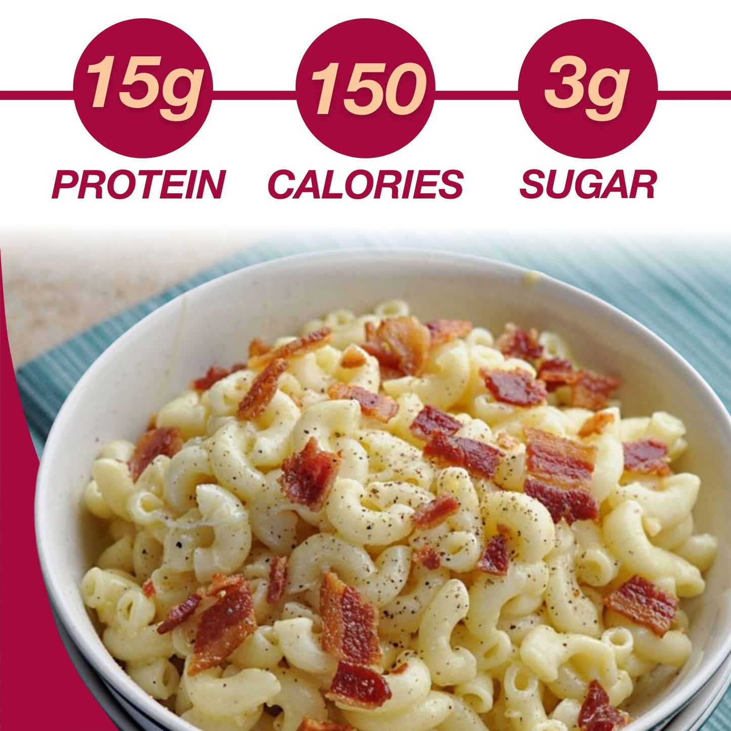 ProtiDIET High Protein Carbonara Pasta - 15g Protein, 7 Pouches - Balanced High Protein Meal Replacement for Everyday Wellness