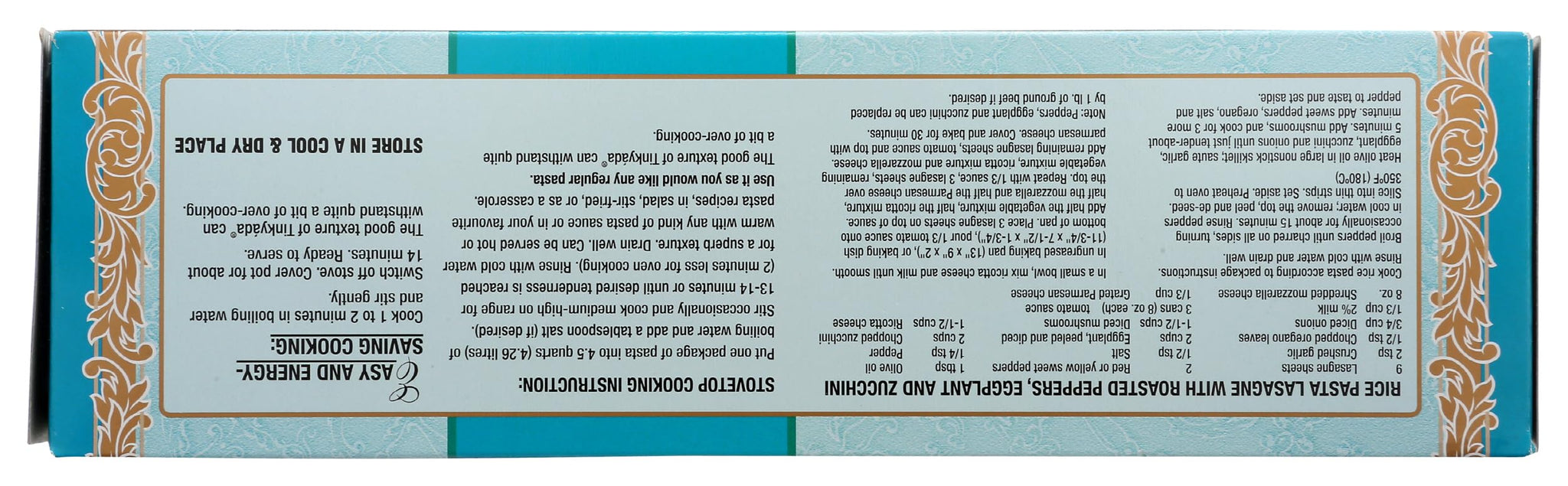 Tinkyada Brown Rice Lasagne w/ Rice Bran - 10 oz
