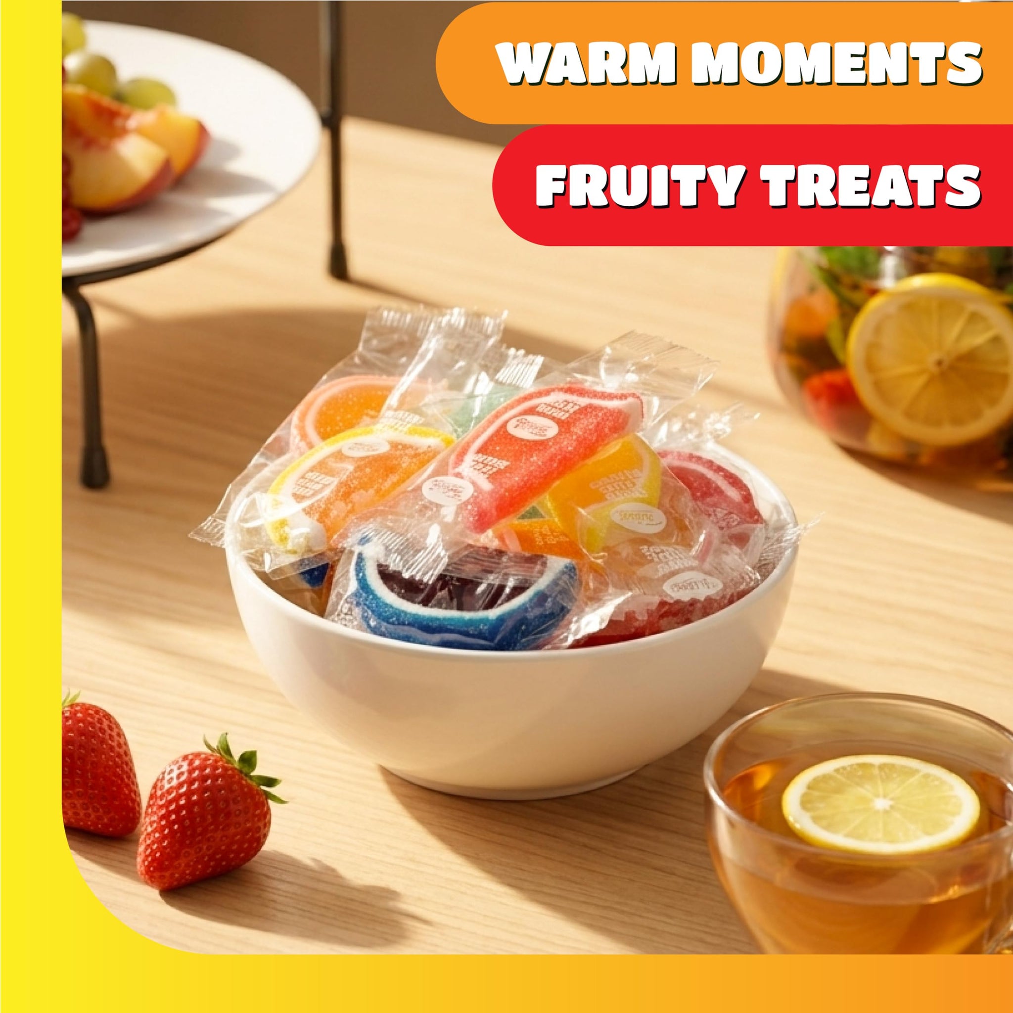 Fruit Slices - 1 Pound Pack - 30 Count - Jelly Candy - Individually Wrapped Fruit Slices - Assorted Flavors - Gelatin Free Candy for Gift Baskets