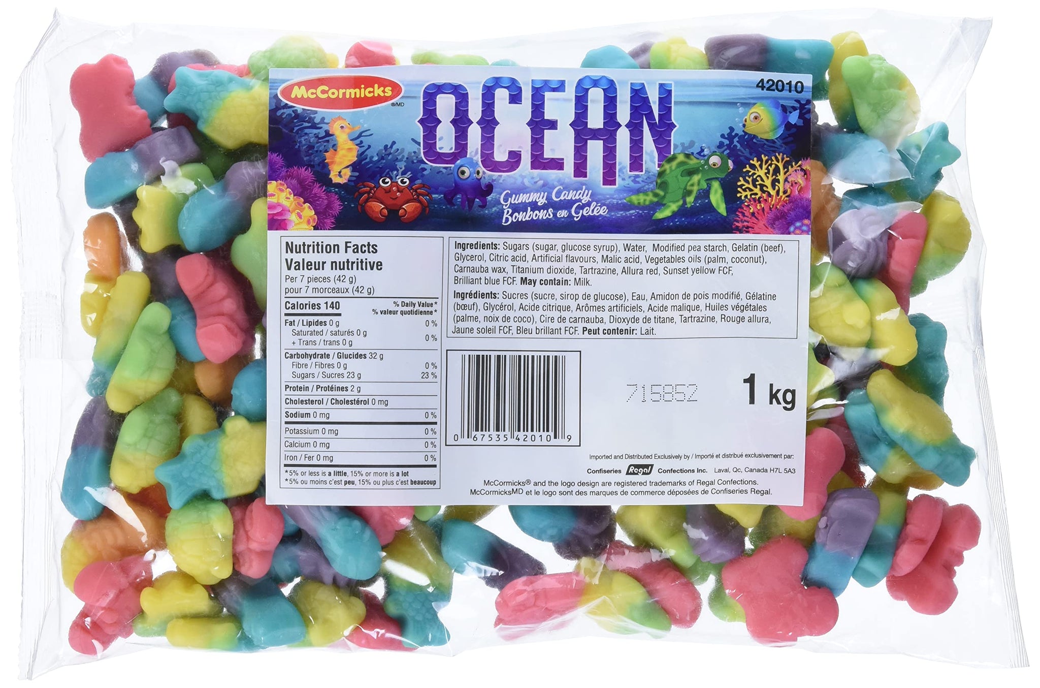 McCormicks Ocean Gummies, Bulk Candy, 1kg/35.3 oz., Bag, (Imported from Canada)