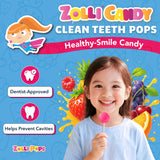 Zollipops Clean Teeth Lollipops, Anti Cavity with Xylitol, Sugar Free Candy for a Healthy Smile Great for Kids, Diabetics and Keto Diet, Natural Fruit