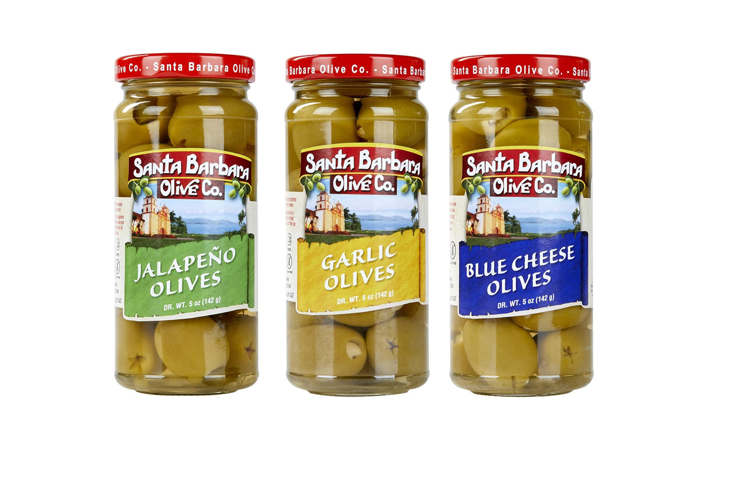 Santa Barbara 3pk Garlic Stuffed, Jalapeno Stuffed & Blue Cheese Stuffed 5oz each