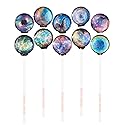 Galaxy Lollipops Nebula Designs, Cherry Flavor, 10 Pieces, Gift Pack, Handcrafted in USA by Sparko Sweets, 2 Pounds