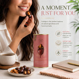 Huries Strawberry Chocolate Covered Dates with Almonds, Individually Wrapped Gourmet Stuffed Date Candy, Turkish Dessert Snack, 200 g