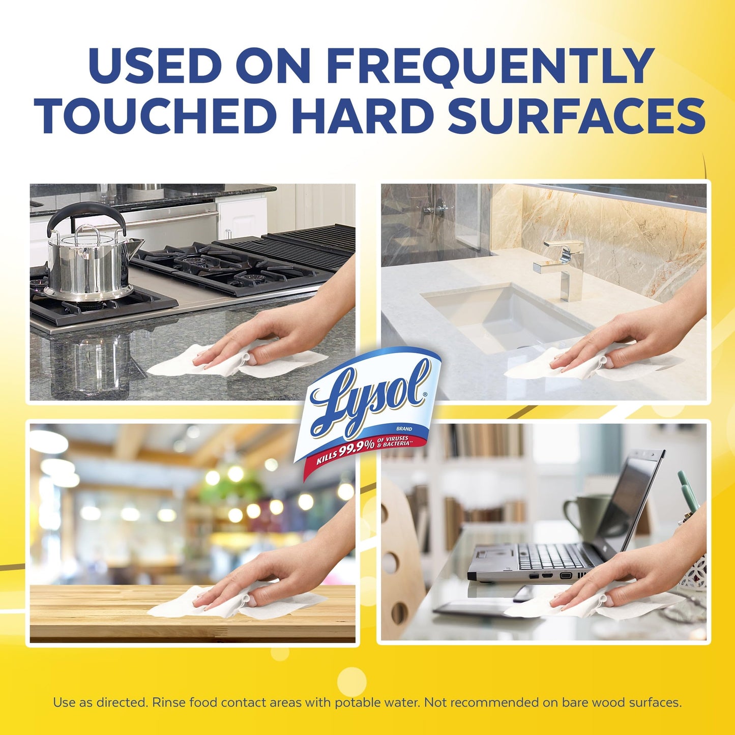 Lysol Disinfecting Wipes To-Go Pack, Lemon Scent, 15 Count (Pack of 6)