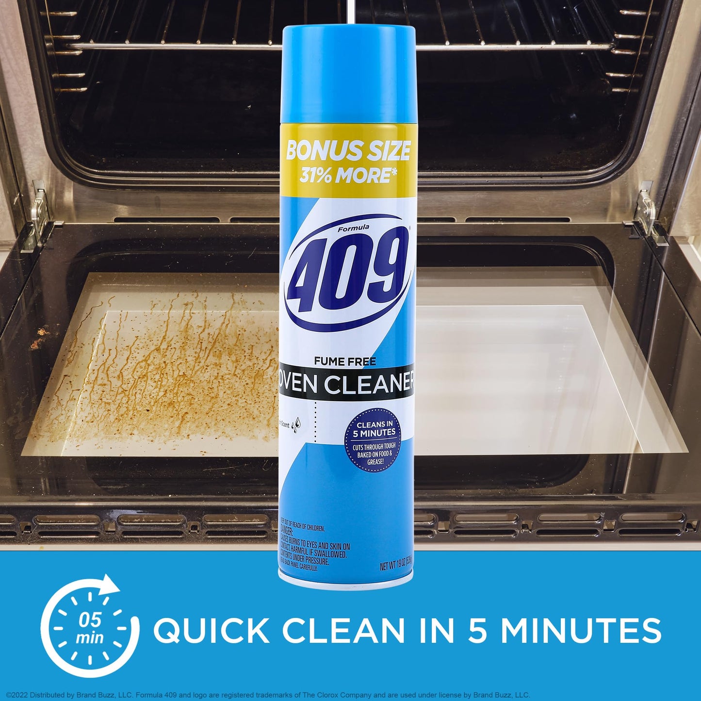 409 Fume Free Oven Cleaner 19oz Aerosol, Fresh Scent, Cuts Through Grease & Grime on Contact, A Powerful Clean You Can Trust, Fresh Scent, 19 Oz |