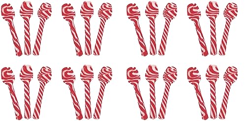 Candy Cane Peppermint Edible Spoons - Hot Chocolate & Coffee - Bulk Children's Christmas Favors, Birthday Goody Bag Fillers, Stocking Stuffers (24)
