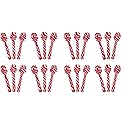 Candy Cane Peppermint Edible Spoons - Hot Chocolate & Coffee - Bulk Children's Christmas Favors, Birthday Goody Bag Fillers, Stocking Stuffers (24)