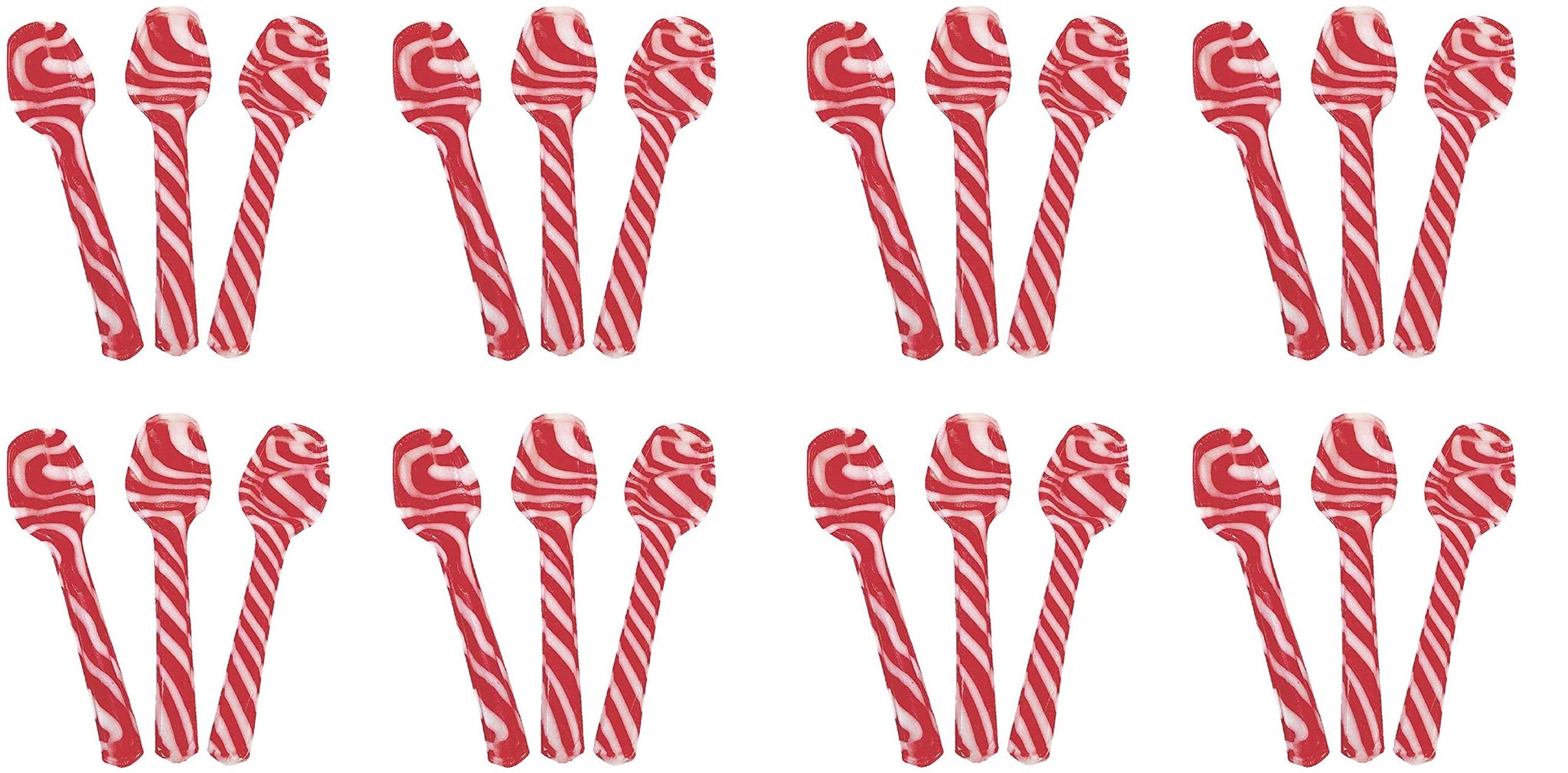 Candy Cane Peppermint Edible Spoons - Hot Chocolate & Coffee - Bulk Children's Christmas Favors, Birthday Goody Bag Fillers, Stocking Stuffers (24)