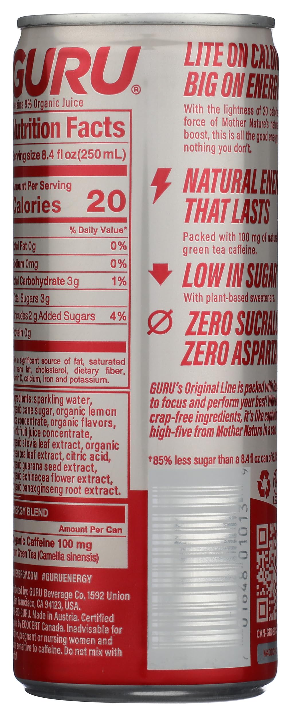 Guru Energy Drink, 8.4 Fl Oz